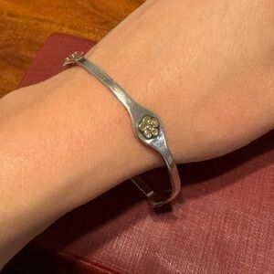 James Avery Retired 14k ButterCup Accent Sterling Silver Bangle